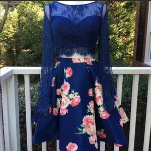 Sherri Hill short 2 piece floral dress